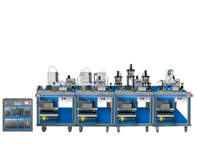 AE-PLC-FMS4: Flexible Manufacturing System for Filtering, Mixing, Industrial Process Control, and Bottling