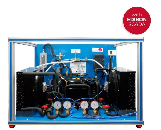 THAR22C: Computer Controlled Heat Pump + Air Conditioning + Refrigeration with 2 Condensers and 2 Evaporators (Water/Air)