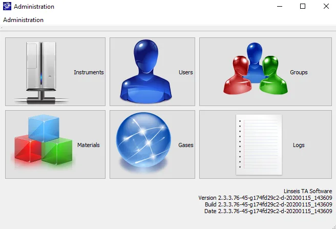 Linseis L42 TA Administration Software