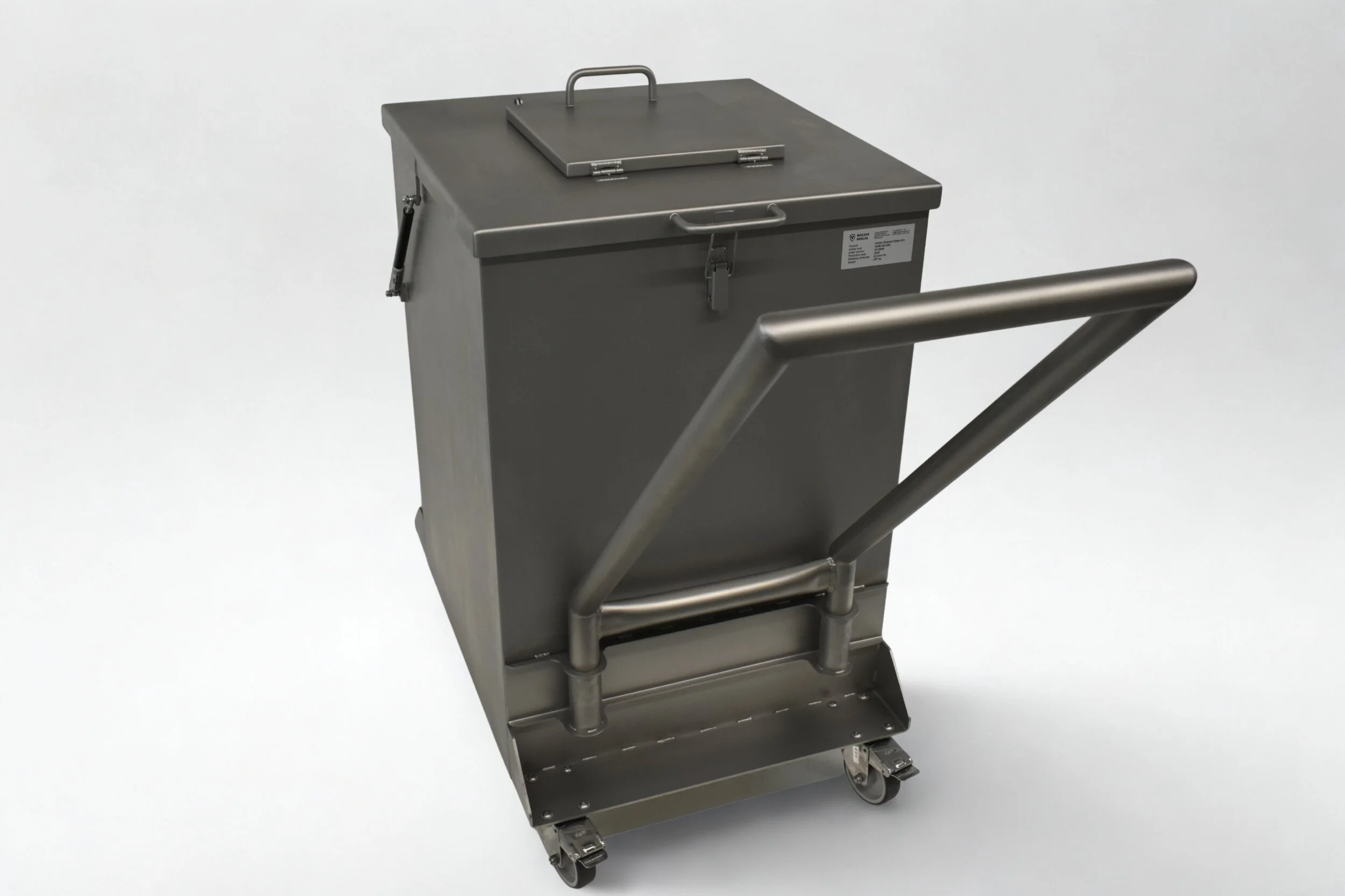Mobile Shielded Waste Bin - 239L - 6 mm