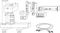 RiKon-5TT CEMS Detector with Polyethylene Foam Cryostat and Accessories. Manufacturer MDAS-3TT configuration drawing includes RiKon-5TT and an MVT-1000 transducer. Other pictured modules are separate; some accessories are not shown.