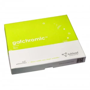 Gafchromic EBT-XD. Gafchromic film family packaging; confirm the film type and pack size.