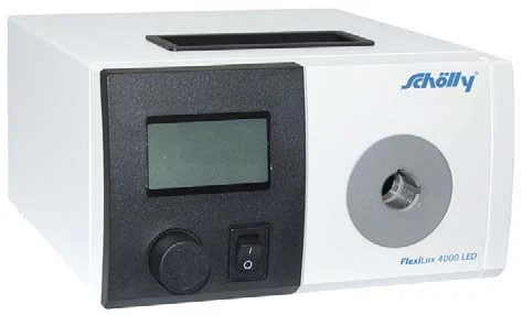 Bleaching facility, External broadband source. Schölly FlexiLux 4000 source used in the Risø bleaching option; the reader and liquid light guide are supplied separately as configured.