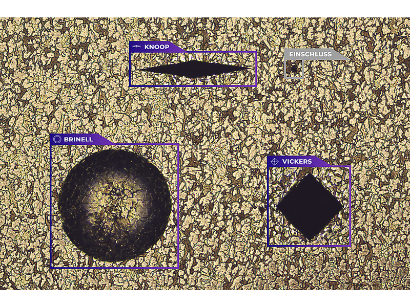Q AI: Automatic Indent Evaluation Software. Manufacturer QAI indent-recognition software illustration.
